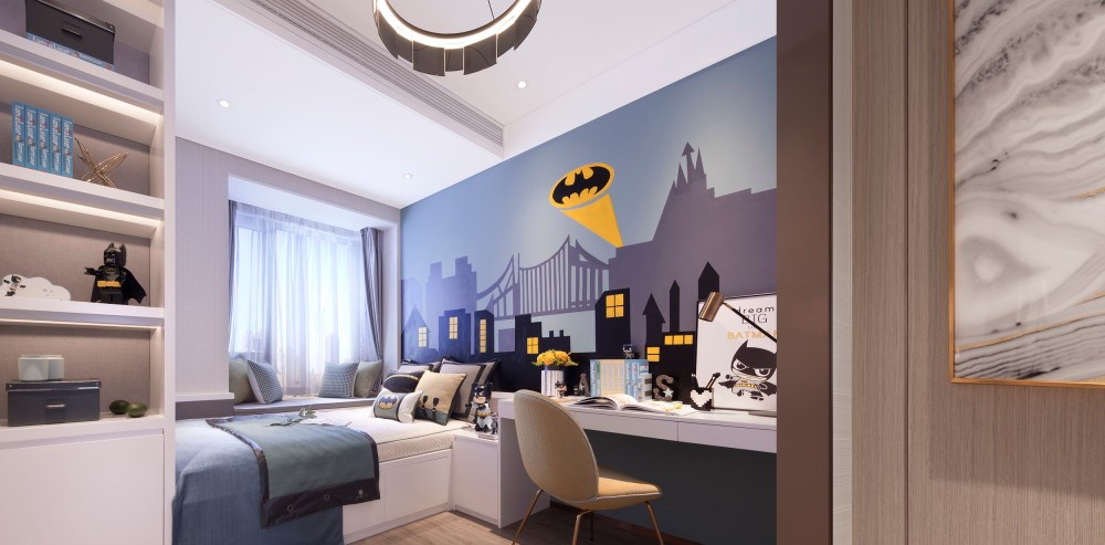 輕奢風(fēng)格室內(nèi)家裝案例效果圖-男孩房 輕奢風(fēng)格室內(nèi)家裝案例效果圖-男孩房