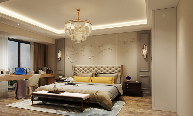 嶺南水岸北歐室內(nèi)設(shè)計(jì)風(fēng)格三居135平米裝修案例-客臥 嶺南水岸北歐室內(nèi)設(shè)計(jì)風(fēng)格三居135平米裝修案例-客臥