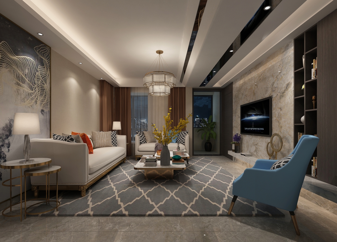 現(xiàn)代前衛(wèi)風格室內裝修效果圖-財富廣場三居121平米-客廳 現(xiàn)代前衛(wèi)風格室內裝修效果圖-財富廣場三居121平米-客廳