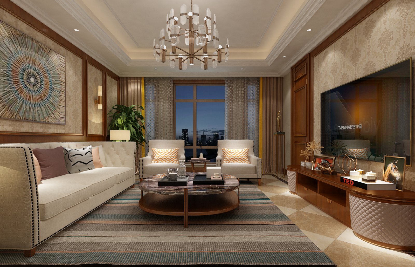 歐式風格家裝設計室內裝修效果圖-客廳電視背景墻 歐式風格家裝設計室內裝修效果圖-客廳電視背景墻