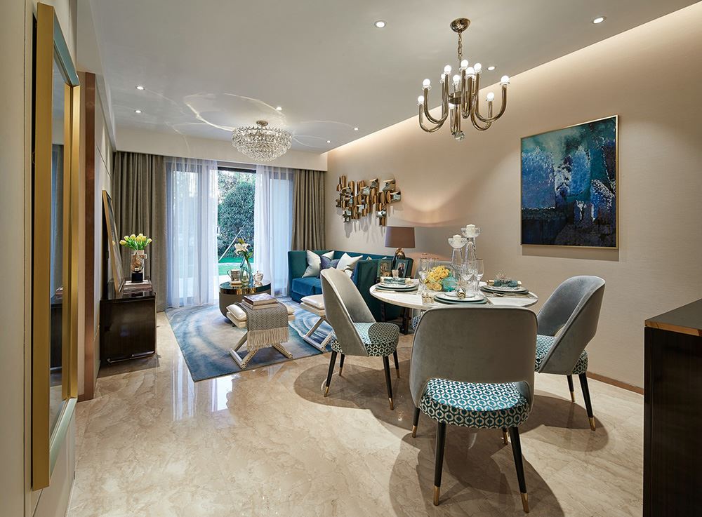 南寧市榮和中央公園輕奢風(fēng)格三居室裝修案例