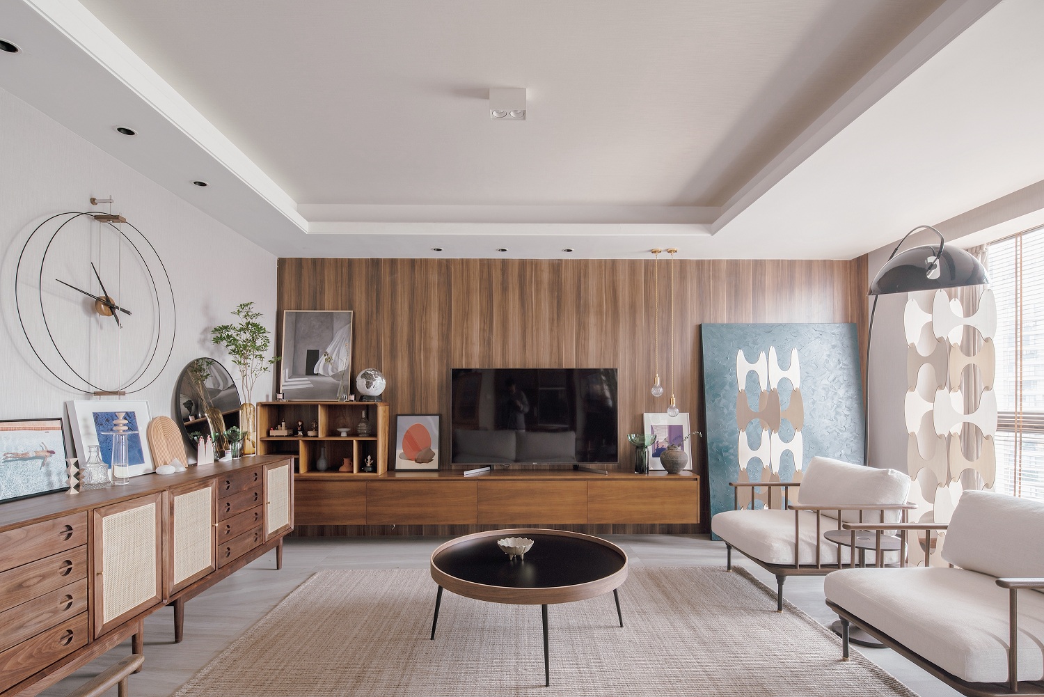 原木簡約風(fēng)格室內(nèi)家裝案例效果圖-客廳電視背景墻 原木簡約風(fēng)格室內(nèi)家裝案例效果圖-客廳電視背景墻