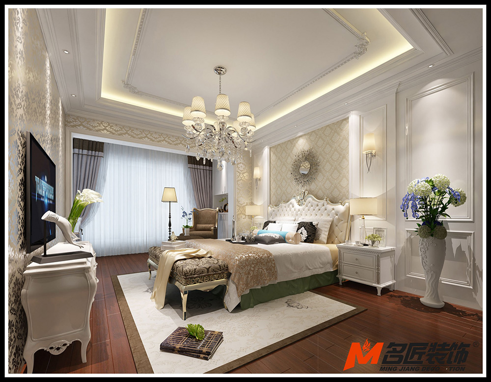 簡歐風(fēng)格室內(nèi)裝修效果圖-時(shí)代水岸三居111平米-室內(nèi)臥室裝修設(shè)計(jì) 簡歐風(fēng)格室內(nèi)裝修效果圖-時(shí)代水岸三居111平米-室內(nèi)臥室裝修設(shè)計(jì)