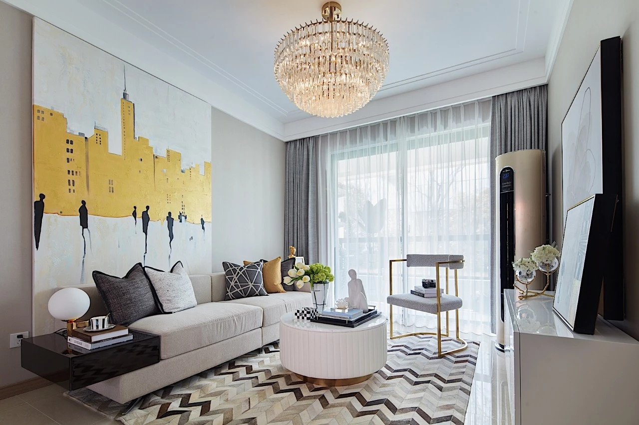 榮和千千樹三居123平米現(xiàn)代前衛(wèi)風格室內(nèi)裝修案例-客廳