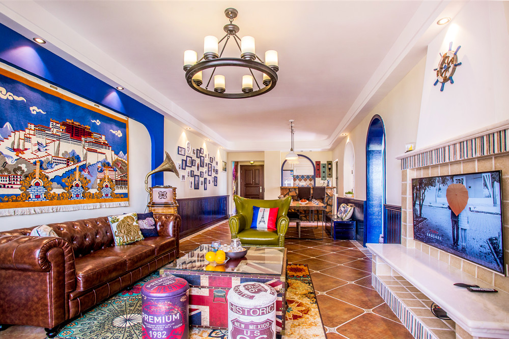 惠州市鼎峰國匯山地中海風(fēng)格二居室裝修案例