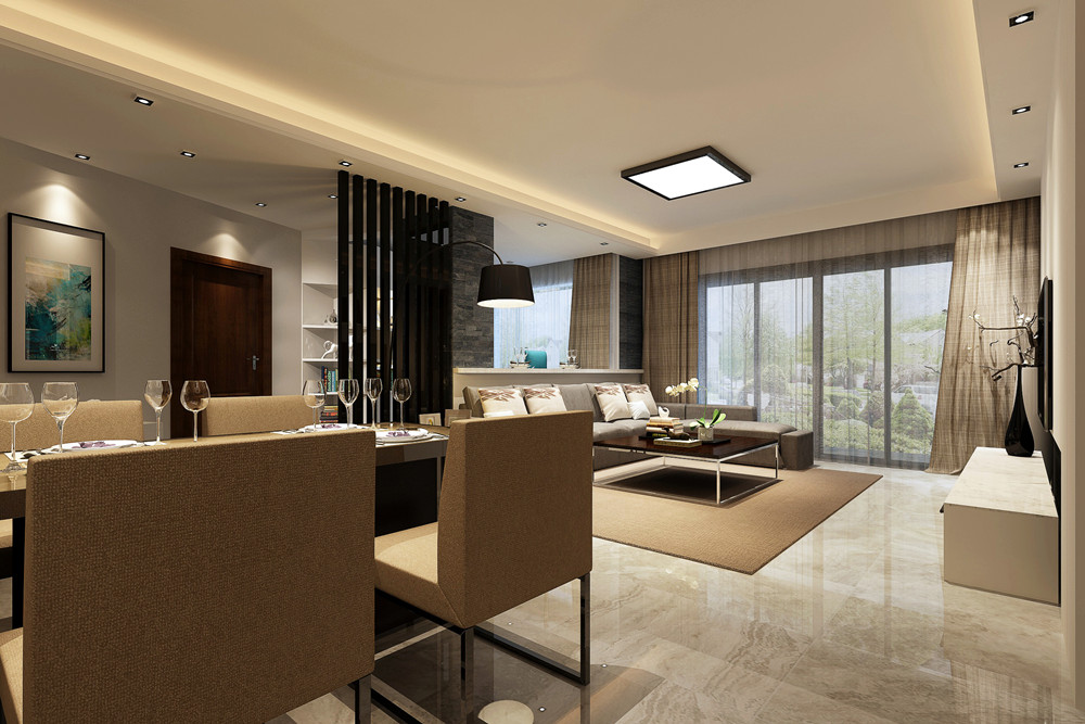 江門市匯銀江南富灣現(xiàn)代簡約風(fēng)格三居室裝修案例