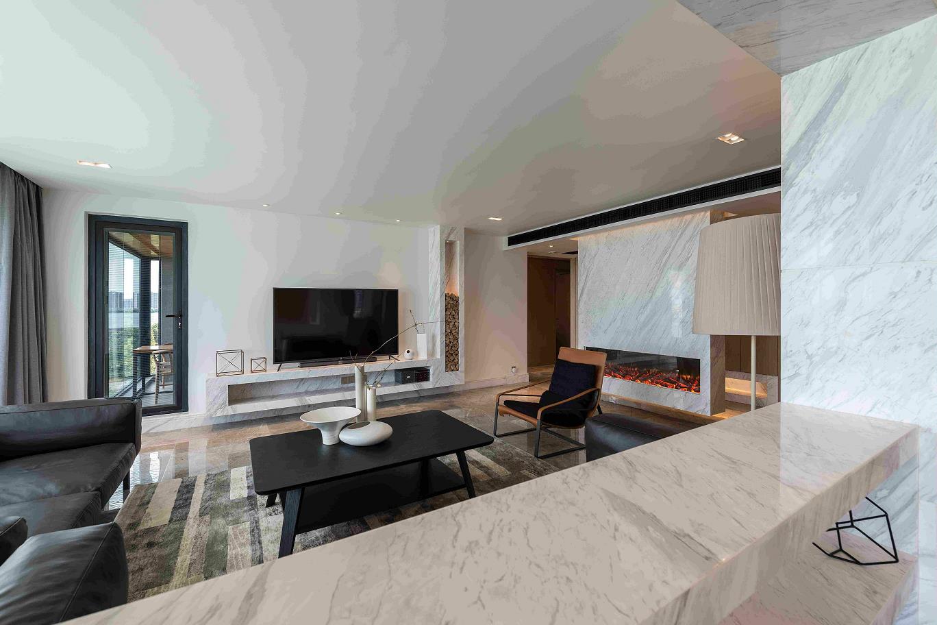 廣州市保利紫薇花園現代簡約風格三居室裝修案例