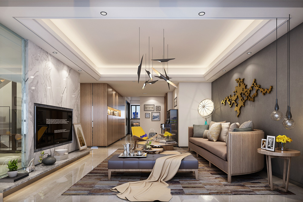 廣州市珠光御景壹號新中式風(fēng)格四居室裝修案例