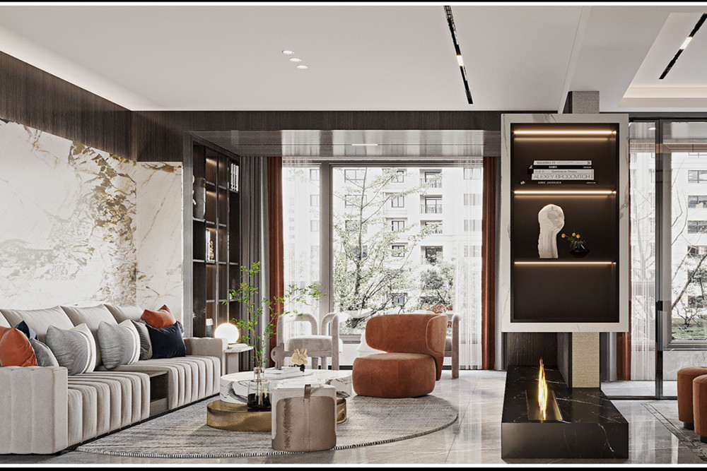 嘉興市合景尚峰現(xiàn)代簡約風(fēng)格三居室裝修案例