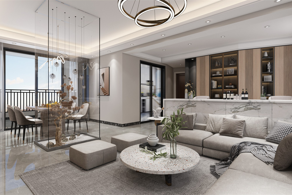 中山市康域城品花園現(xiàn)代簡約風格三居室裝修案例