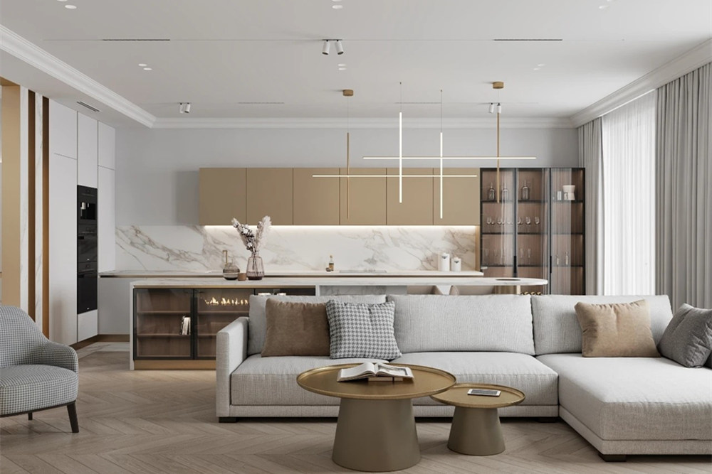 連云港市天順國際花園輕奢風格三居室裝修案例