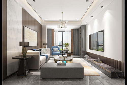 玉林市凱旋世紀廣場輕奢風(fēng)格三居室裝修案例