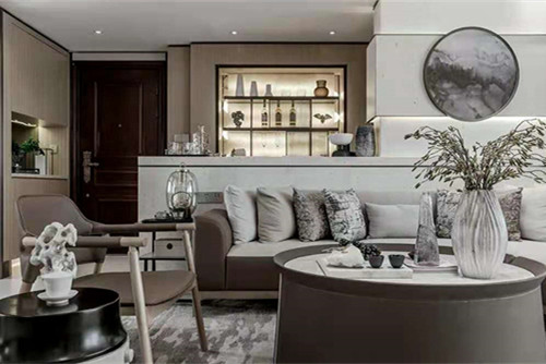 梧州市白云堡花園新中式風(fēng)格三居室裝修案例