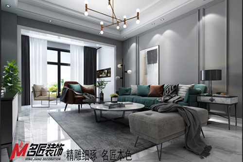 梧州市精通中央公園C區(qū)現(xiàn)代簡約風格三居室裝修案例