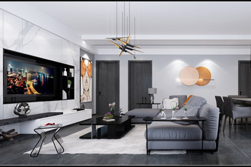 德陽市香江華府.現代簡約風格三居室裝修案例