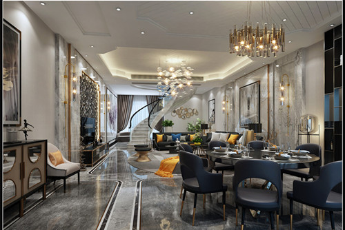 德陽市國稅局家屬區(qū)(羅江)輕奢風(fēng)格三居室裝修案例