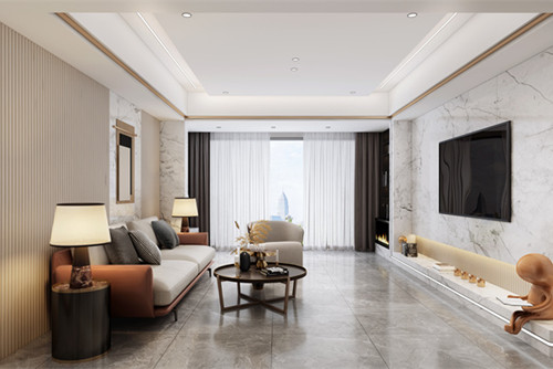 德陽(yáng)市溫莎湖畔新中式風(fēng)格三居室裝修案例