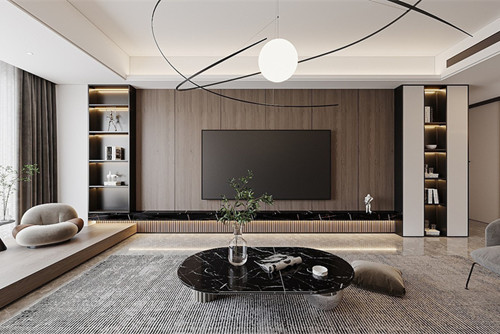 德陽市東電三區(qū).輕奢風格三居室裝修案例