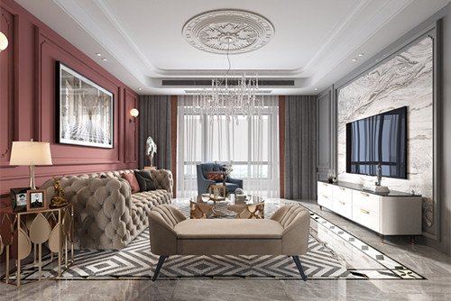 淮安市櫻花小區(qū)輕奢風(fēng)格三居室裝修案例