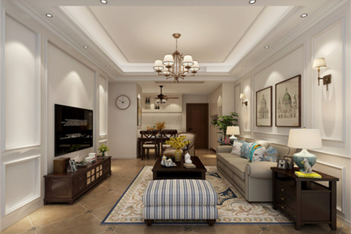 惠州101-200平米美式風格東江學府室內(nèi)裝修設計案例