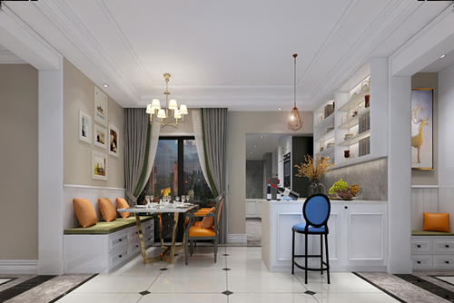 百色市德立山莊歐式風格三居室裝修案例