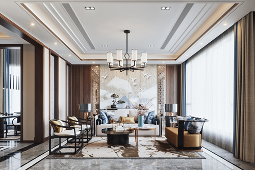 陽江市保利羅蘭香谷新中式風(fēng)格別墅裝修案例