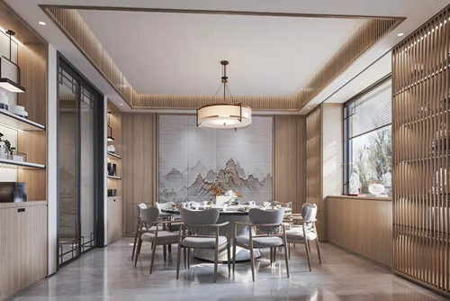 云浮市筠州華府新中式風(fēng)格別墅裝修案例