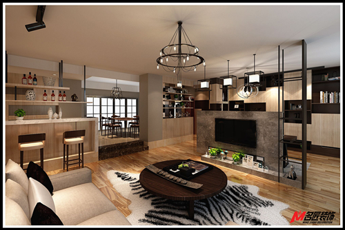 廣州市遠東&middot;御江豪庭新中式風格三居室裝修案例