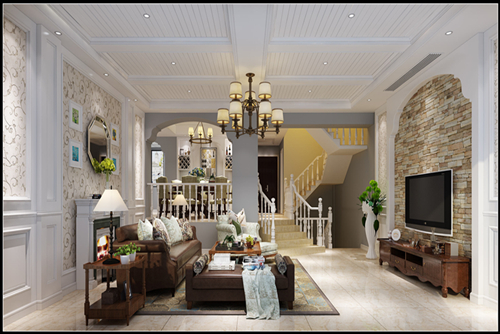 湖州市新黃浦&middot;花園名都美式風格別墅裝修案例