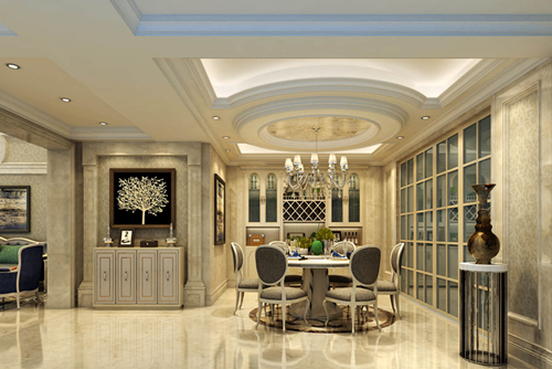 海口市碧水名城歐式風(fēng)格復(fù)式裝修案例