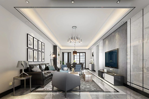 清遠(yuǎn)市現(xiàn)代城現(xiàn)代簡(jiǎn)約風(fēng)格三居室裝修案例