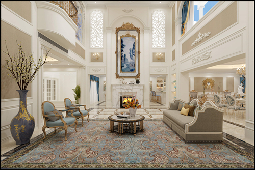 佛山市世茂弘陽(yáng)綠島湖公館歐式風(fēng)格別墅裝修案例