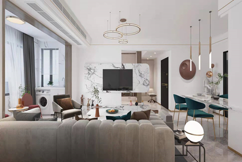 三明市濱江壹號現(xiàn)代風(fēng)格三居室裝修案例