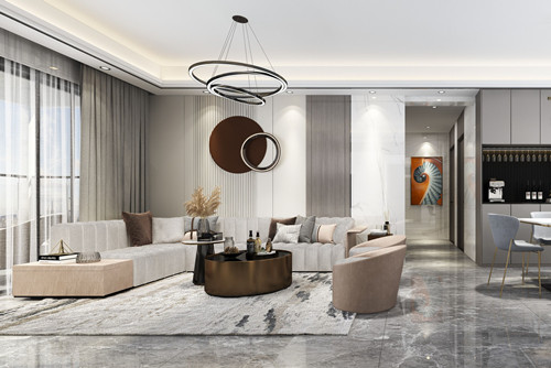 中山市君華新城輕奢風(fēng)格三居室裝修案例