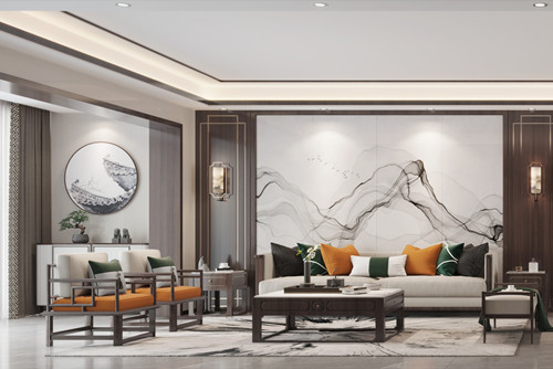 海口市和泓海棠府新中式風(fēng)格四居室裝修案例